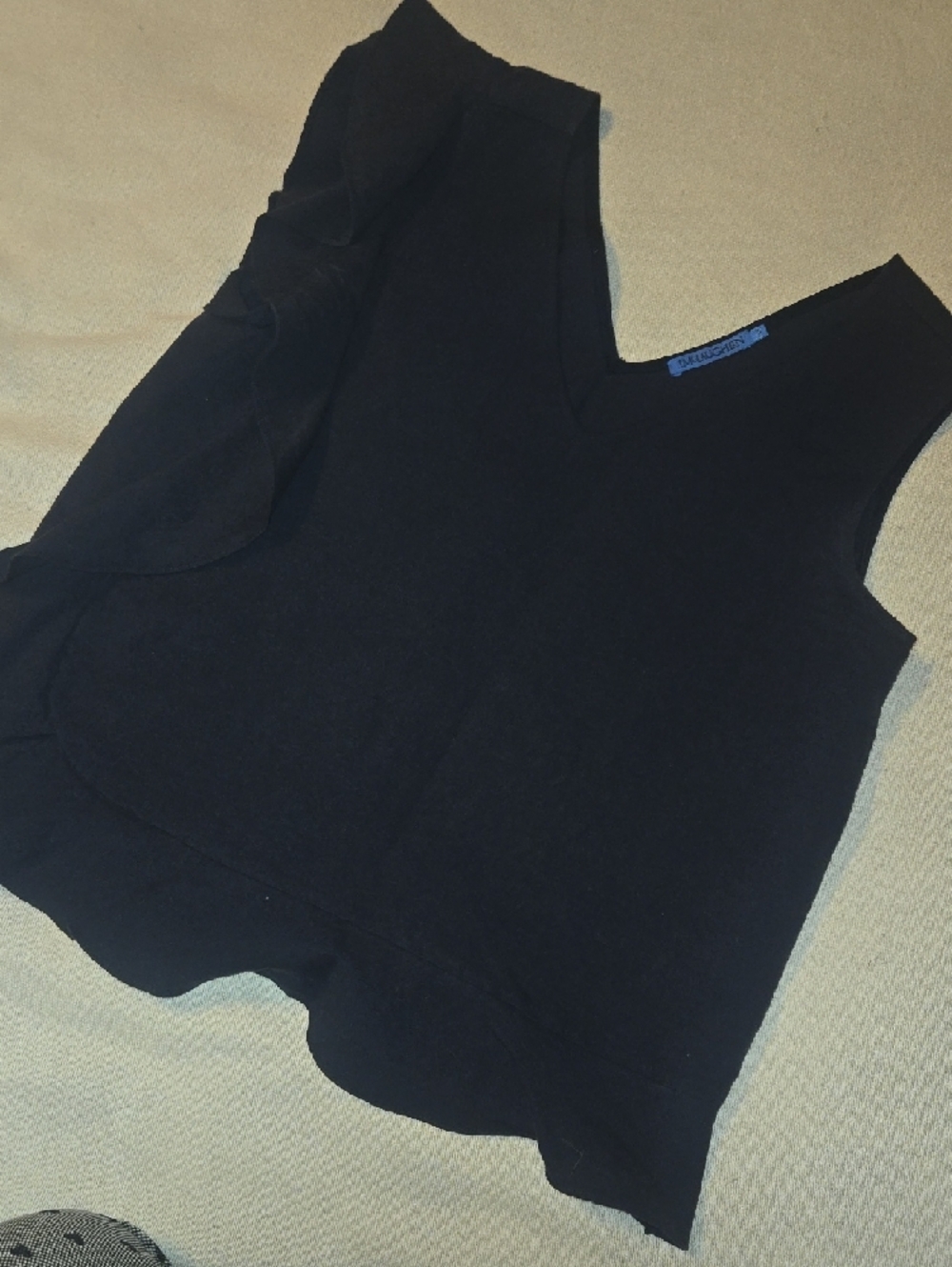 J. McLaughlin Navy V-Neck Ruffle Tank - Picture 4 of 4